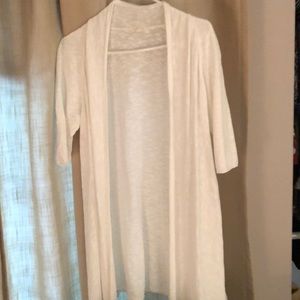 White cardigan with short sleeves